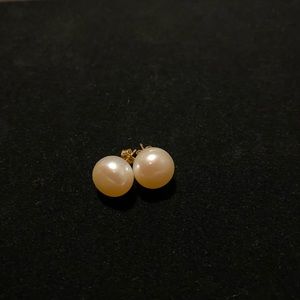 14k gold pink pearl earrings